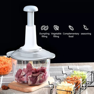 manual chopper 1500ML Vegetable cutter speedy chopper with 3 stainless steel blades Hand press