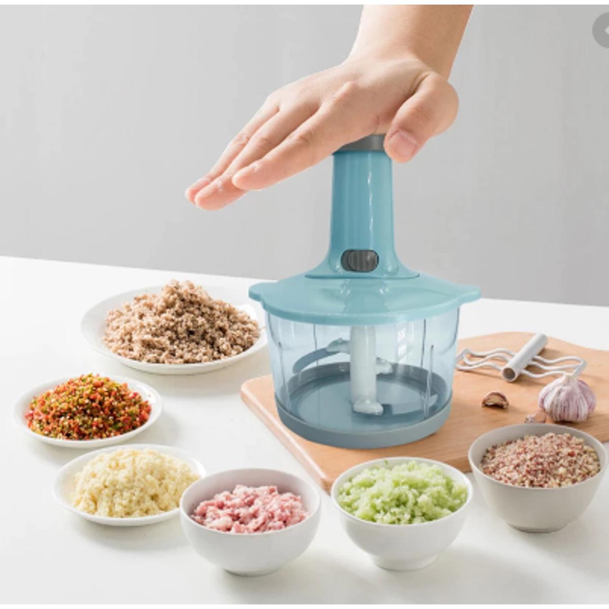 manual chopper 1500ML Vegetable cutter speedy chopper with 3 stainless steel blades Hand press