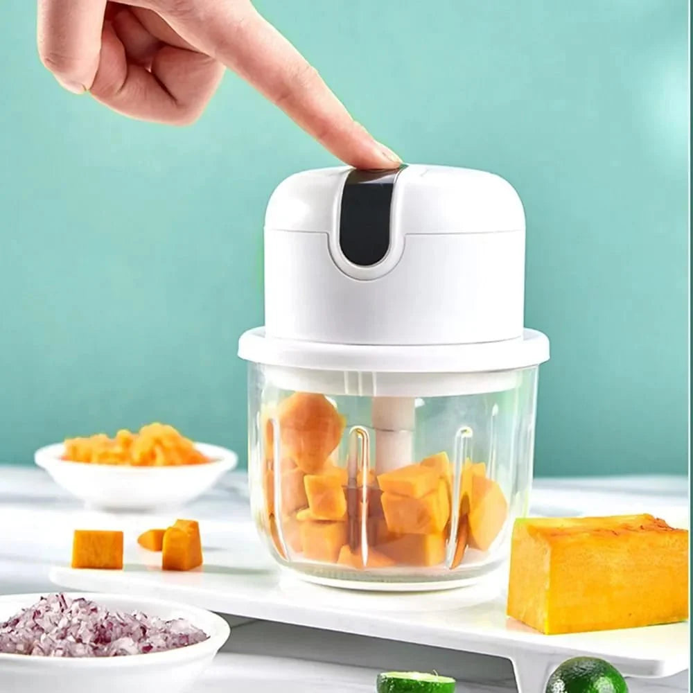 USB Rechargeable Portable Electric Mini Garlic Chopper, Food Chopper, One Touch Operation Mincing Machine Mince Chopper